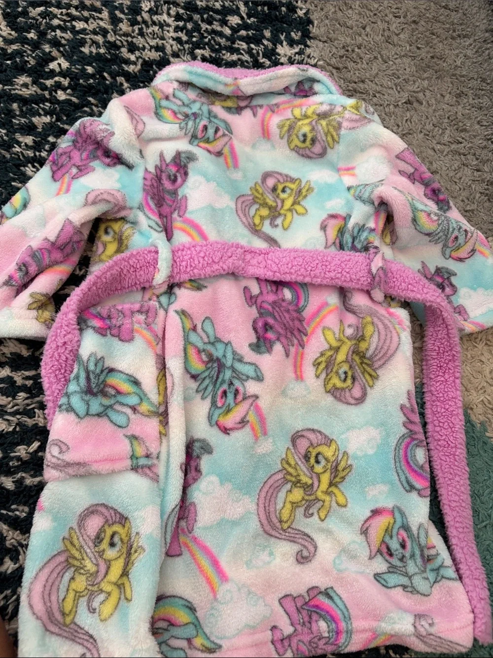 Girls' Pink Fleece Robe with My Little Pony Print